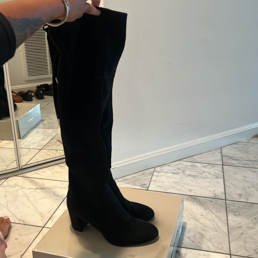 Marc Fisher Black Suede Knee High Boots